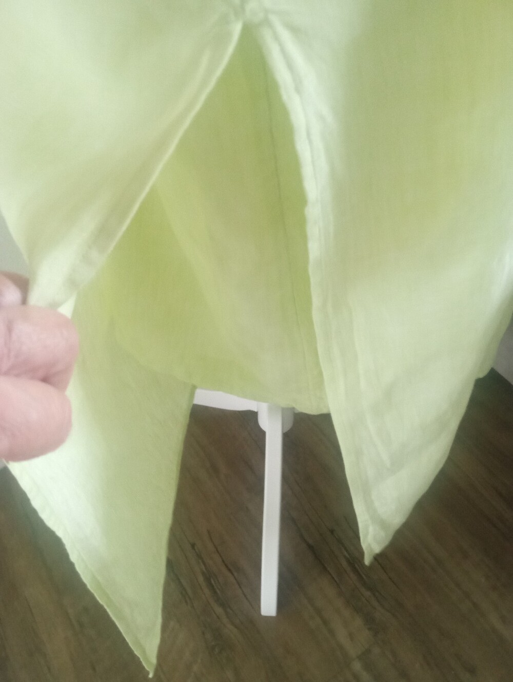 CHICO'S Linen Sleeveless Button Down Tunic Top/Dress In Lime | XL - Picture 7 of 13
